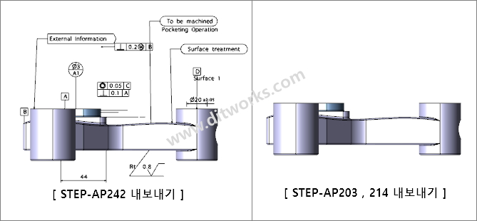 [TIP] STEP 형식으로 내보내기 사용시 PMI 문자 데이터도 변환하는 방법 - 디아이티웍스:OPR3D MODView 3DWS 총판